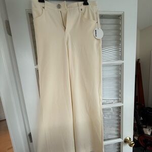 STAUD Grayson Pant (Off white Wide-Leg pants)